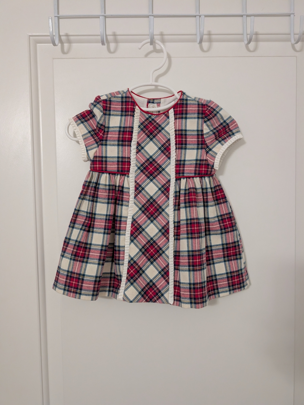 Mayoral Newborn Baby Girl 6-9M Plaid Tartan Christmas Holiday Dress